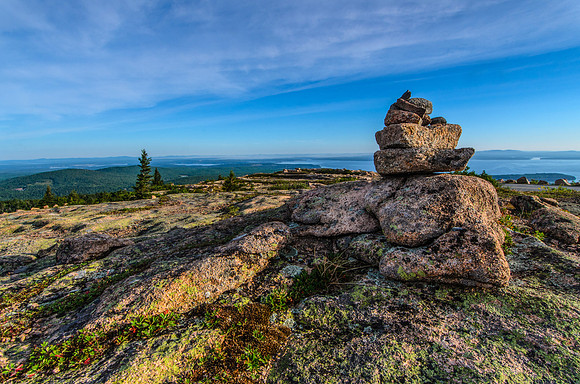 Photo of Carin on the trail up Cadillac Mountain in Acadia National Park